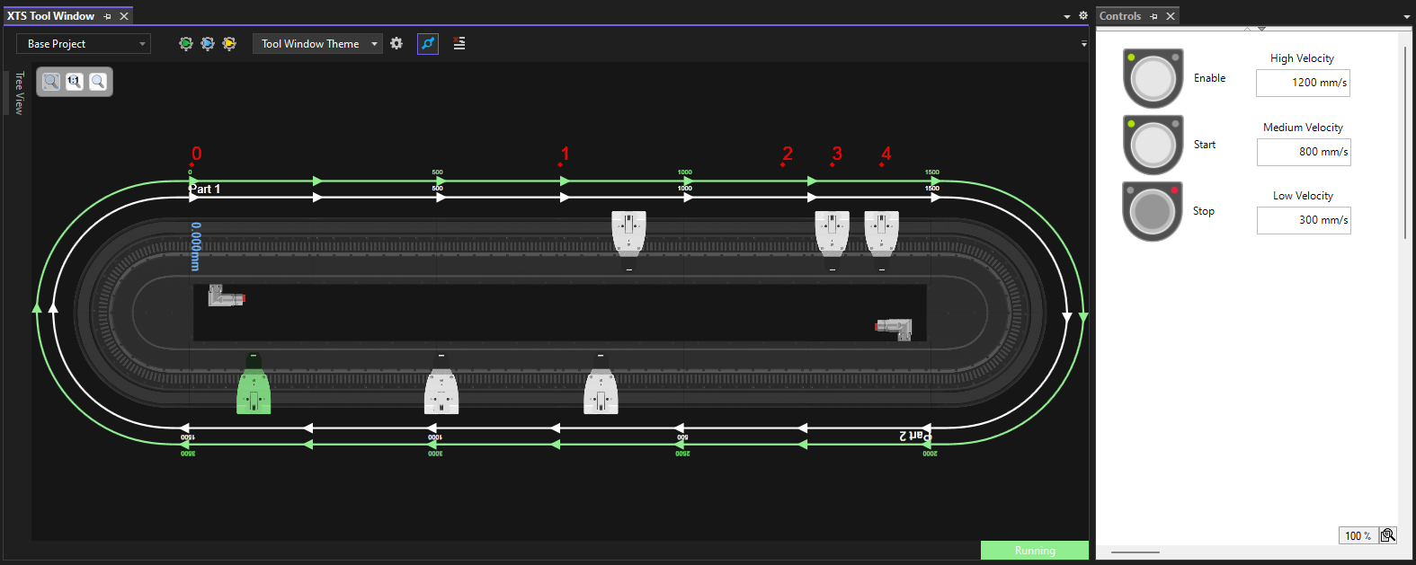 Running view of system