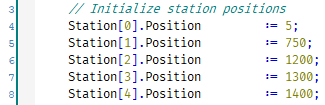 Station definitions in code