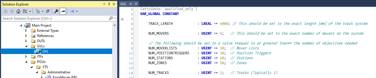 Global Variable List